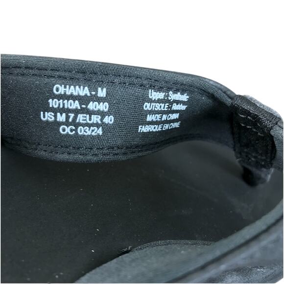 OluKai Ohana Flip-Flops Beach Sandal Men Sz 7 Black Water Resistant Resort Comfy main image 7